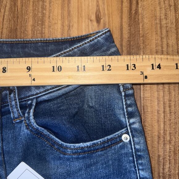 Vanilla Star Womens Blue Split Hem Denim High-Waisted Jeans Juniors 1/25 NEW NWT - Picture 4 of 6